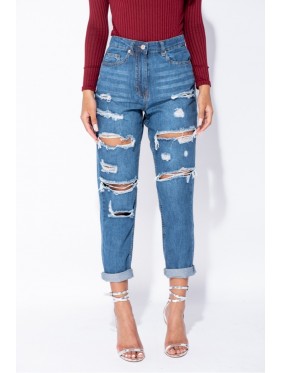 LORY-JEANS MOM FIT CON STRAPPI